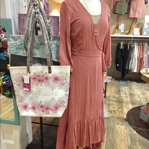 Dusty Rose Eyelet Maxi Dress - Picture 7 of 7